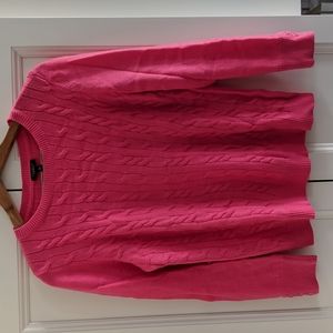 Lambswool blend Talbots cable knit sweater, size 1XP
